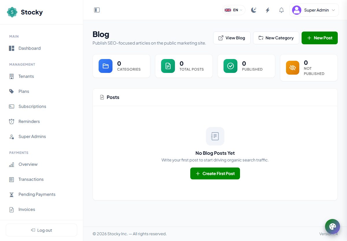 Blog admin