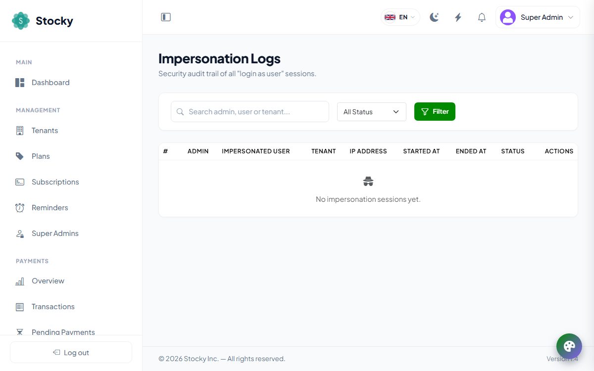 Impersonation logs