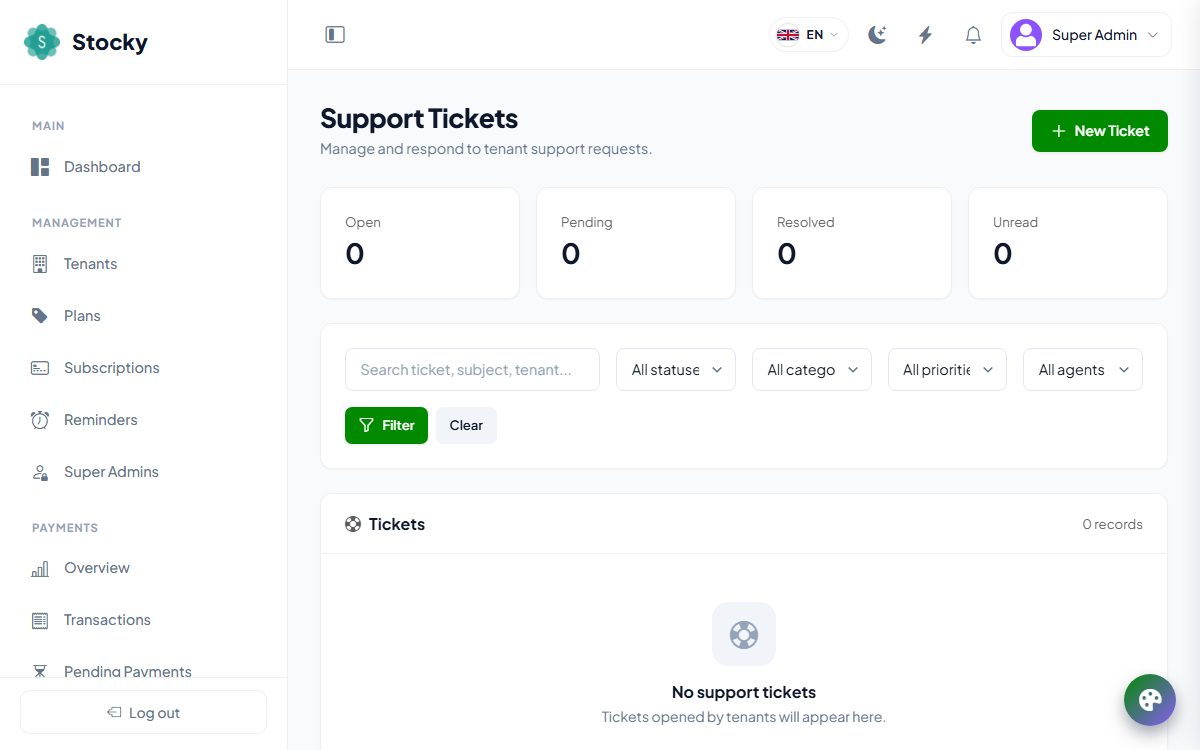 Support tickets